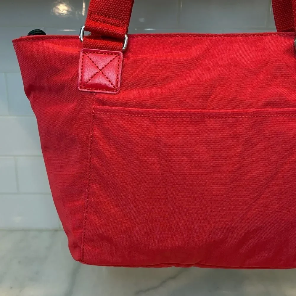 Kipling Bag Purse Handbag  Nicolas medium size red nylon Pocketbook